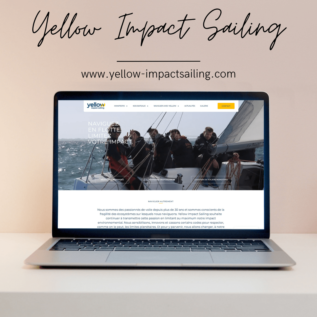 Réalisation du site internet yellow-impactsailing.com, régate d'entreprise, location voiliers la trinité sur mer