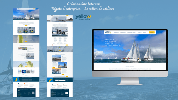 présentation de la réalisation du site web réalisé pour le compte de Yellow Impact Sailing - Regate et Location de Voiliers