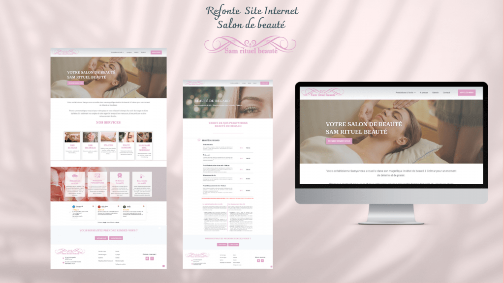 présentation de la réalisation du site web réalisé pour le compte de Sam Rituel Beauté - Institut de beauté à Colmar